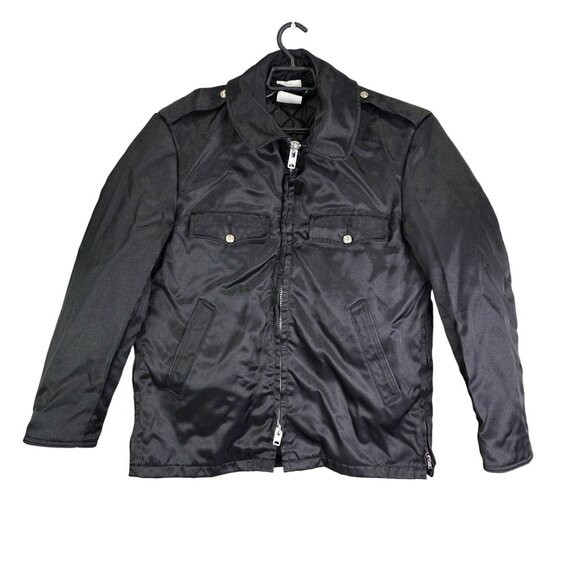 Mens Tuffy Topper Black Nylon Jacket Full Zip Snap Pockets Removable Insert 42R